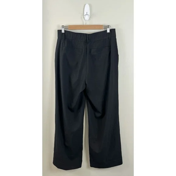 Democracy "Ab" Solution Sz 10 Women's Black Wide Leg Cropped Pants Career - Picture 3 of 9